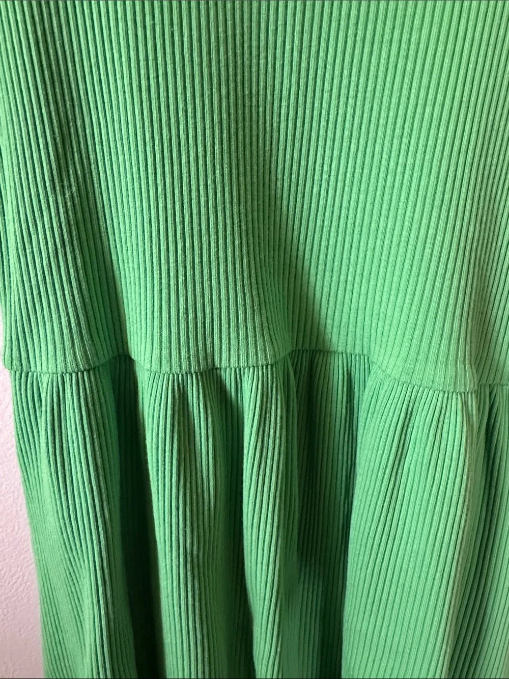 Old Navy Bright Green Flutter Sleeve Ribbed Dress Girls Size M